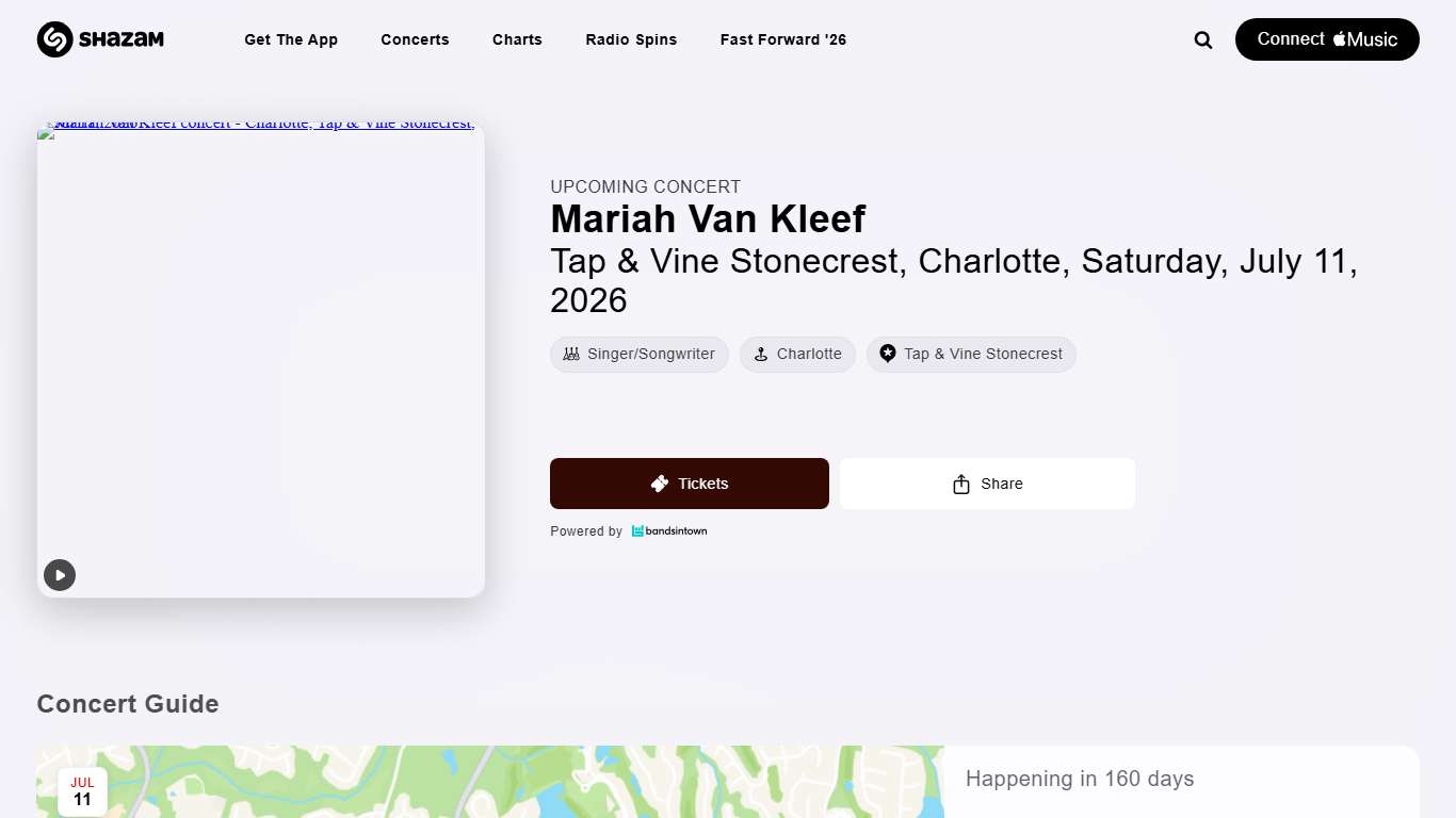 Mariah Van Kleef concert - Charlotte, Tap & Vine Stonecrest, Jul 11, 2026, 7:00 PM 🎤
